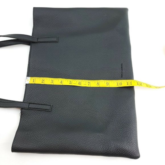 Vince Camuto Womens Black Gray Pebbled Vegan Leather Luck Tote Handbag Purse - Picture 9 of 13